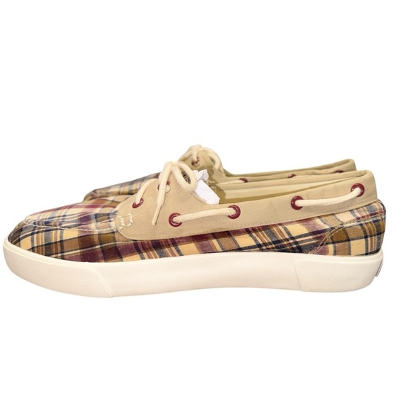 Polo by Ralph Lauren Grandpa Preppy Boat Beach Resort Casual Plaid Canvas Shoes - Picture 7 of 11